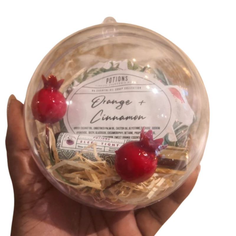 Christmas Bliss: Natural Essential Oil Soap & Roll-On Set in Festive Bauble