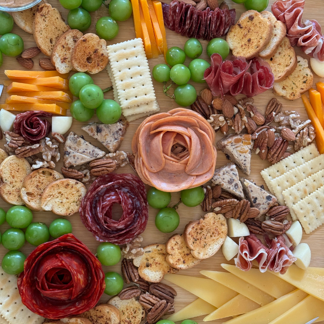 charcuterie and wine for bridal perfume workshop